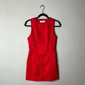Commense Button-Front Sleeveless Dress